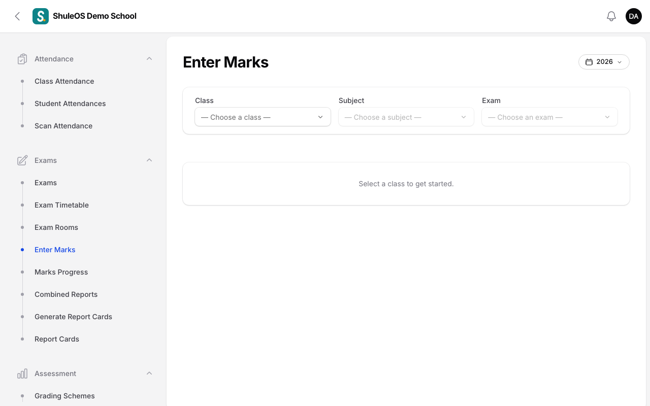 Enter Marks