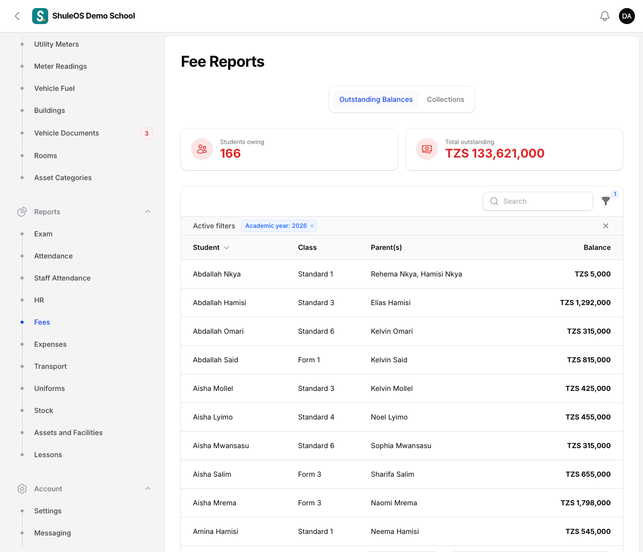 Fee reports