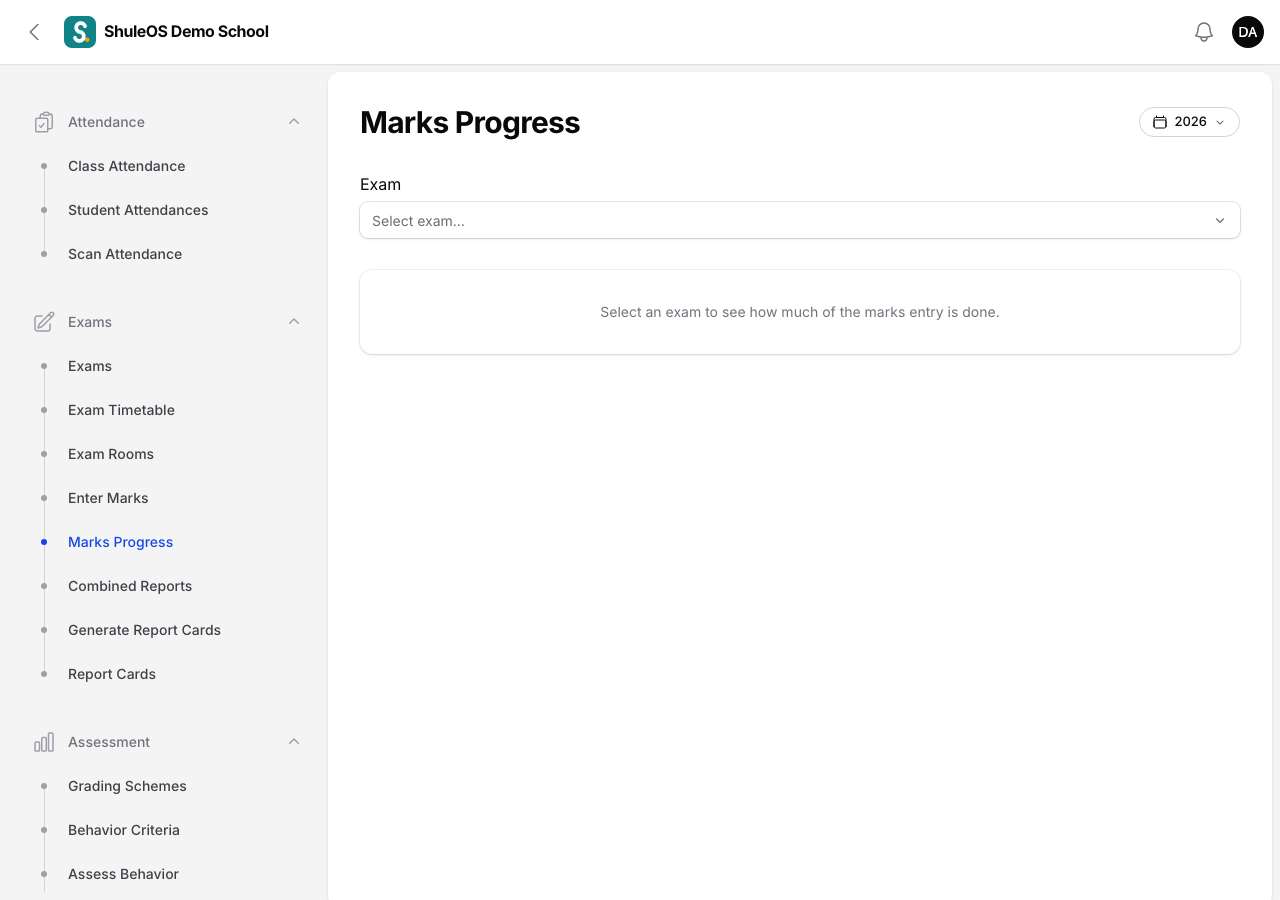 Marks Progress