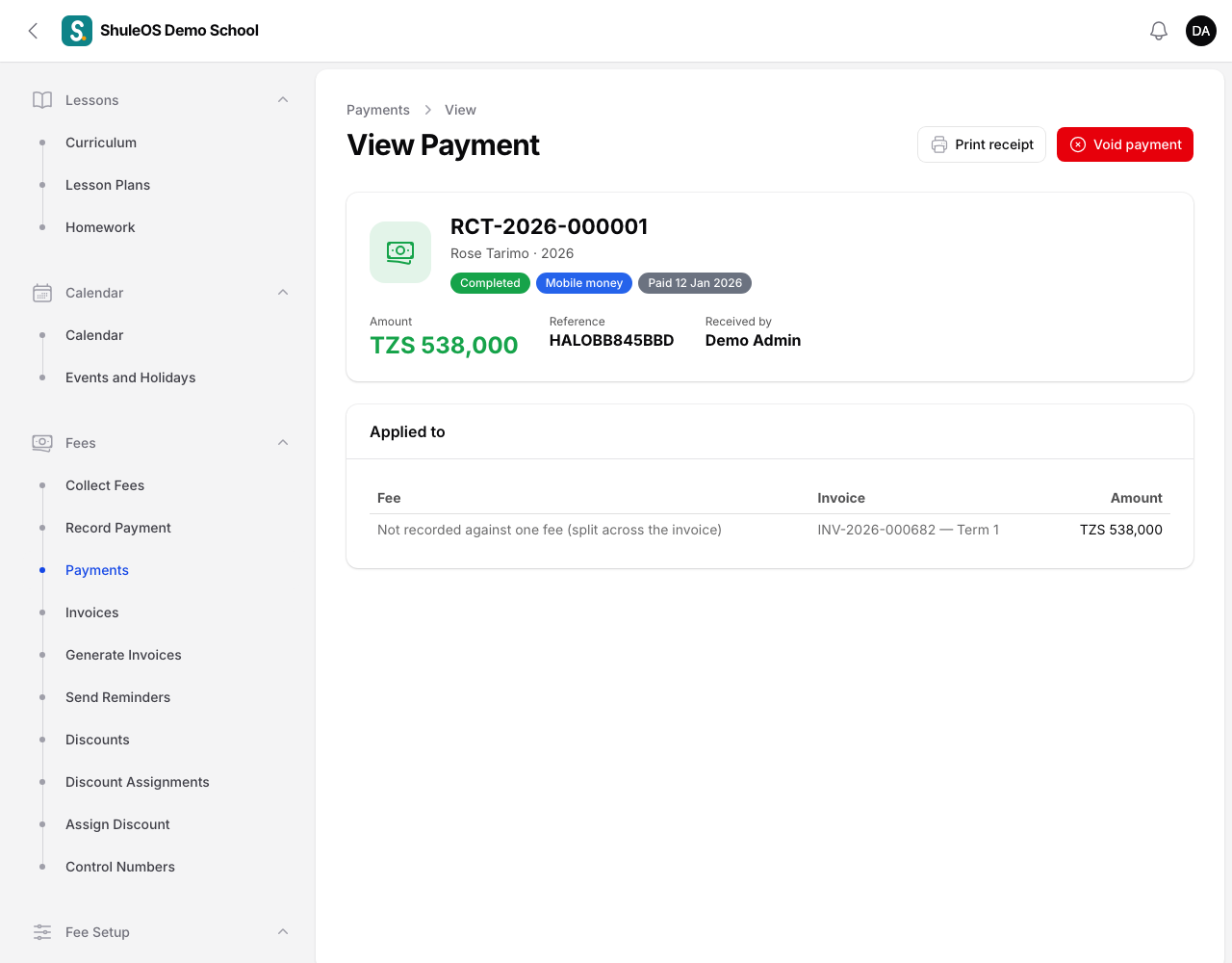 A payment