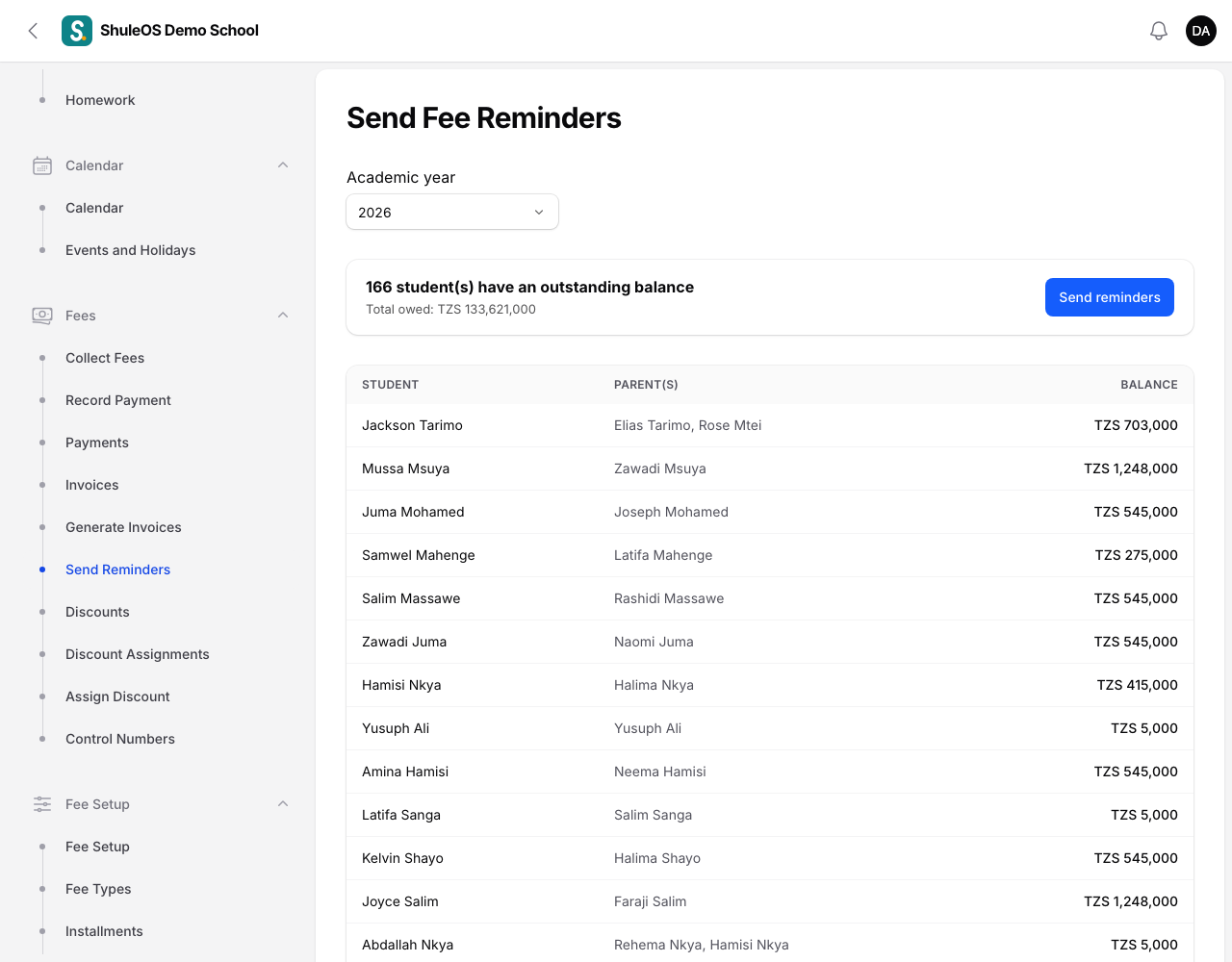 Send Reminders