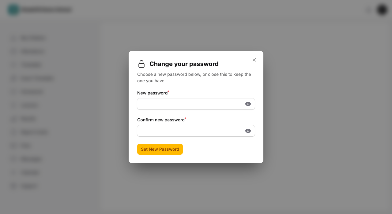 Choosing a new password