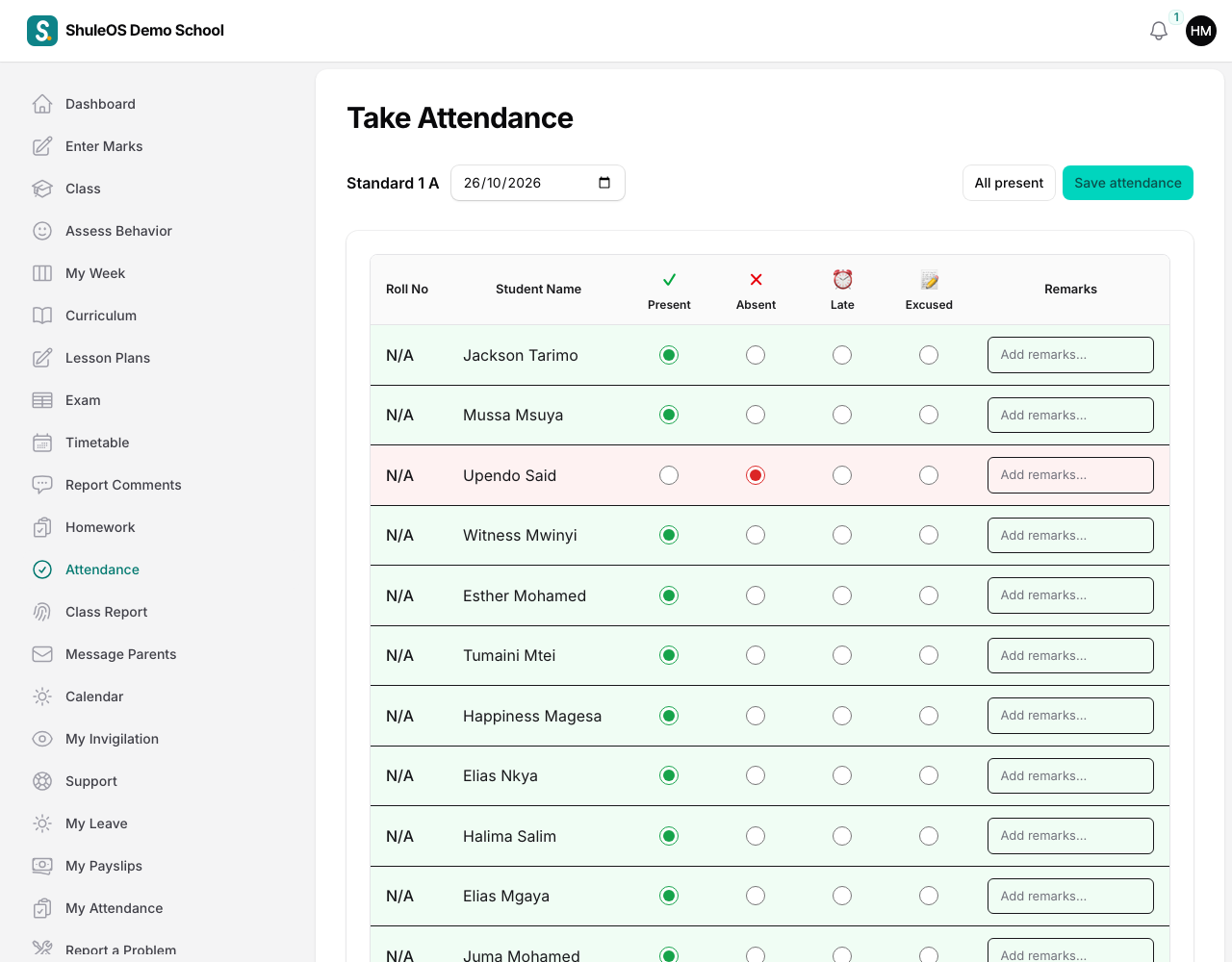 Take Attendance