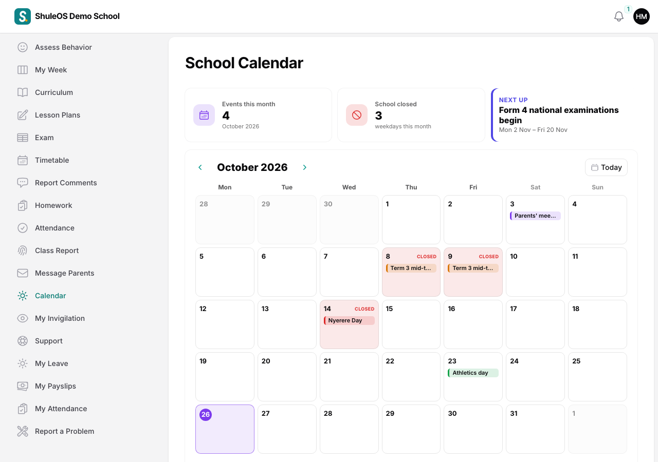 The School Calendar