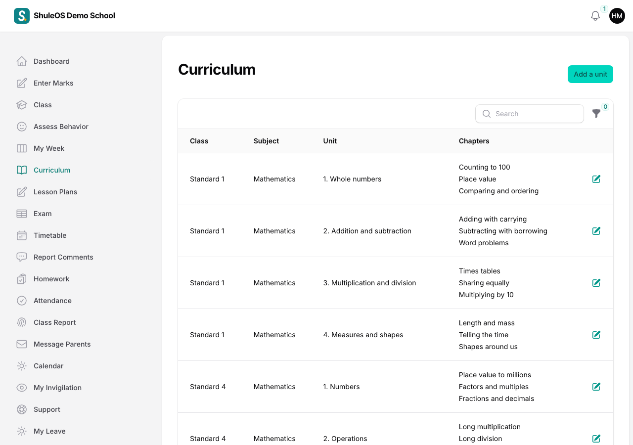 Curriculum