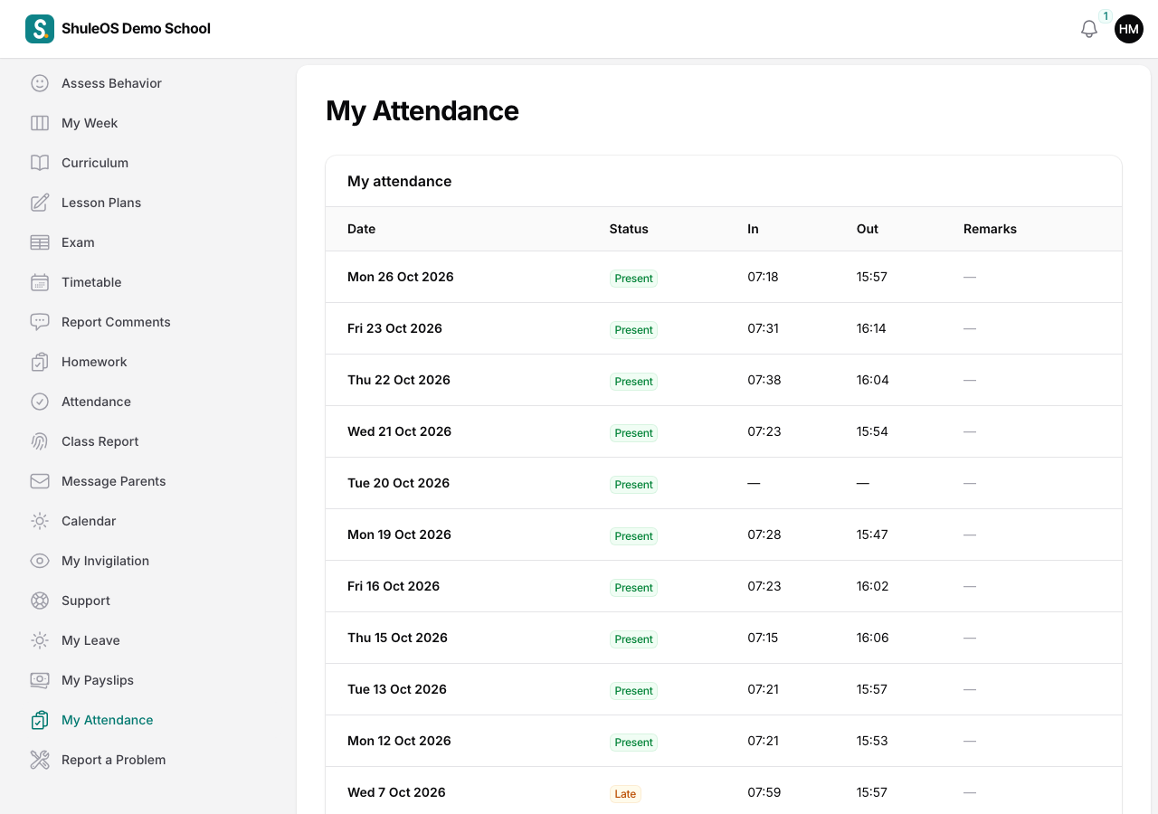 My Attendance